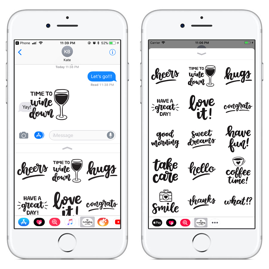 Everyday Letters iMessage Stickers: Version 1.1